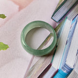 16.1mm A-Grade Natural Bluish Green Jadeite Ring Band No.162238