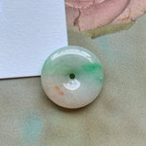 SOLD OUT: A-Grade Natural Moss on Snow Jadeite Donut Pendant No.171556