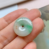 SOLD OUT: A-Grade Natural Moss on Snow Jadeite Donut Pendant No.171556