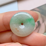 SOLD OUT: A-Grade Natural Moss on Snow Jadeite Donut Pendant No.171556