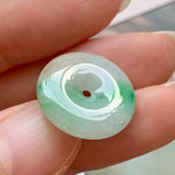 SOLD OUT: A-Grade Natural Moss on Snow Jadeite Donut Pendant No.171556