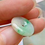 SOLD OUT: A-Grade Natural Moss on Snow Jadeite Donut Pendant No.171556