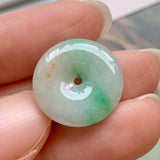 SOLD OUT: A-Grade Natural Moss on Snow Jadeite Donut Pendant No.171556