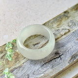 15mm A-Grade Natural White Jadeite Ring Band No.162241