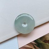A-Grade Natural Bluish Green Jadeite Donut Pendant No.171515