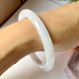 SOLD OUT: 54.4 mm A-Grade Natural Lavender Jadeite Traditional Round Bangle No.151939