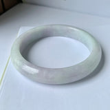 SOLD OUT: 59.4mm A-Grade Natural Lavender Green Jadeite Modern Round Bangle No.151940