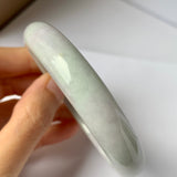 SOLD OUT: 59.4mm A-Grade Natural Lavender Green Jadeite Modern Round Bangle No.151940