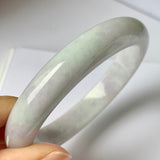 SOLD OUT: 59.4mm A-Grade Natural Lavender Green Jadeite Modern Round Bangle No.151940