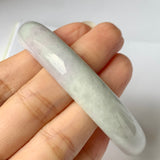 SOLD OUT: 59.4mm A-Grade Natural Lavender Green Jadeite Modern Round Bangle No.151940