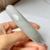 59.3mm A-Grade Natural Lavender Green Jadeite Modern Round Bangle No.151941