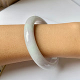 59.3mm A-Grade Natural Lavender Green Jadeite Modern Round Bangle No.151941