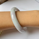 59.3mm A-Grade Natural Lavender Green Jadeite Modern Round Bangle No.151941