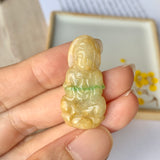 A-Grade Natural Yellow Jadeite Goddess of Mercy Pendant No.170799