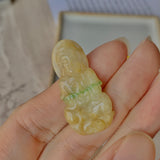 A-Grade Natural Yellow Jadeite Goddess of Mercy Pendant No.170799