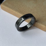 SOLD OUT: 21.2mm A-Grade Natural Black Jadeite Ring Band No.162245