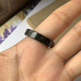 SOLD OUT: 21.2mm A-Grade Natural Black Jadeite Ring Band No.162245