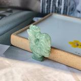 A-Grade Natural Green Jadeite Rooster Pendant No.171382