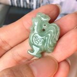 A-Grade Natural Green Jadeite Rooster Pendant No.171382