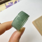 20.2mm A-Grade Natural Bluish Green Jadeite Archer Ring Band No.162250