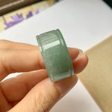20.2mm A-Grade Natural Bluish Green Jadeite Archer Ring Band No.162250