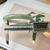 52.4mm A-Grade Natural Light Green Jadeite Traditional Round Bangle No.151944