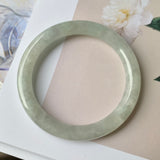 57.1 mm A-Grade Natural Light Green Jadeite Traditional Round Bangle No.151945