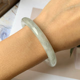 57.1 mm A-Grade Natural Light Green Jadeite Traditional Round Bangle No.151945