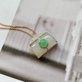 A-Grade Natural Jadeite Bespoke Camera Pendant (18k White Gold With Diamonds) No .170738