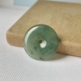SOLD OUT: A-Grade Natural Bluish Green Jadeite Donut Pendant No.171304