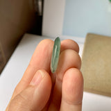 SOLD OUT: A-Grade Natural Bluish Green Jadeite Donut Pendant No.171304