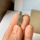 SOLD OUT: A-Grade Natural Bluish Green Jadeite Donut Pendant No.171304