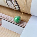 SOLD OUT: A-Grade Natural Green Jadeite Barrel Pendant No.171885