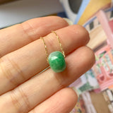 SOLD OUT: A-Grade Natural Green Jadeite Barrel Pendant No.171885