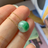 SOLD OUT: A-Grade Natural Green Jadeite Barrel Pendant No.171885