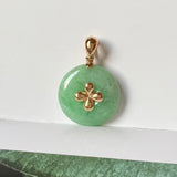 A-Grade Jadeite Green Bespoke Donut Pendant (Lilac Flower) No.171715