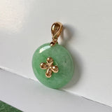A-Grade Jadeite Green Bespoke Donut Pendant (Lilac Flower) No.171715