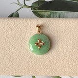 A-Grade Jadeite Green Bespoke Donut Pendant (Lilac Flower) No.171715
