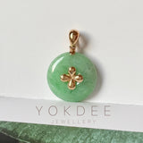 A-Grade Jadeite Green Bespoke Donut Pendant (Lilac Flower) No.171715