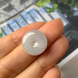 A-Grade Natural Faint Lavender Jadeite Donut Pendant No.171884
