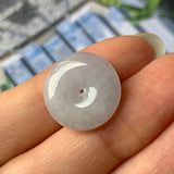 A-Grade Natural Faint Lavender Jadeite Donut Pendant No.171884