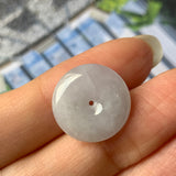 A-Grade Natural Faint Lavender Jadeite Donut Pendant No.171884