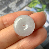 A-Grade Natural Faint Lavender Jadeite Donut Pendant No.171884
