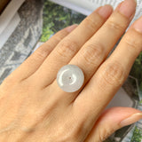 A-Grade Natural Faint Lavender Jadeite Donut Pendant No.171884