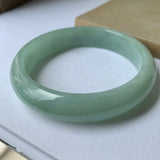 58.8mm A-Grade Natural Green Jadeite Modern Round Bangle No.151658