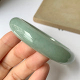 58.8mm A-Grade Natural Green Jadeite Modern Round Bangle No.151658