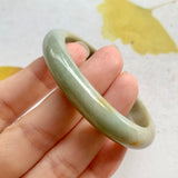 SOLD OUT: 54.3mm A-Grade Natural Green and Yellow Jadeite Modern Round Bangle No.330036