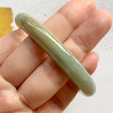 SOLD OUT: 54.3mm A-Grade Natural Green and Yellow Jadeite Modern Round Bangle No.330036