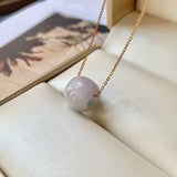 SOLD OUT: A-Grade Natural Lavender Jadeite Barrel Pendant No.171892