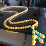 5.4mm A-Grade Type A Natural Golden Yellow Jadeite Jade Beaded Bracelet/ Necklace No.190116